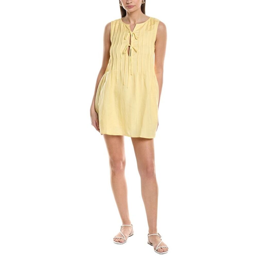 Jl Luxe Womens  Sleeveless Linen-Blend Mini Dress, Yellow